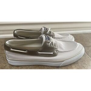 Sperry Top Sider Bahama Ballistic 2 Eyed Boat Shoe Size 11.5 Beige STS13136